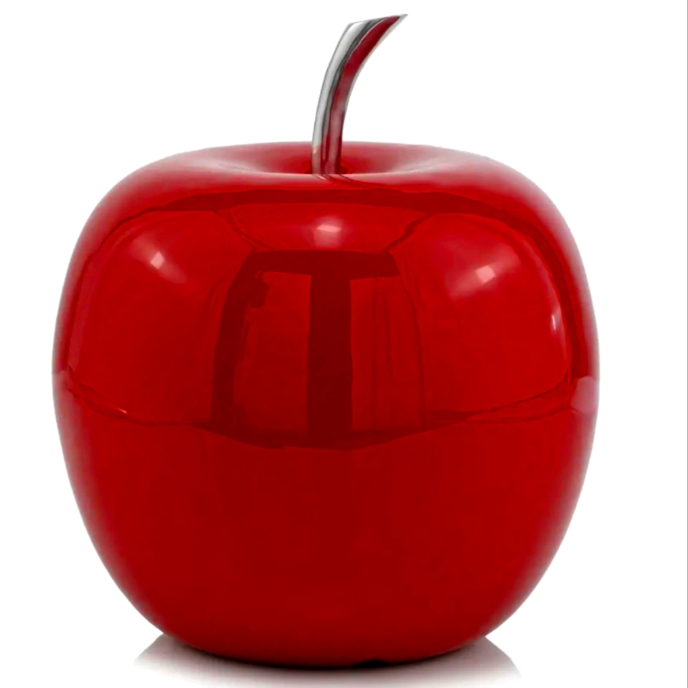 NWT Glossy Red Apple Decor 4"X4"X5.5"